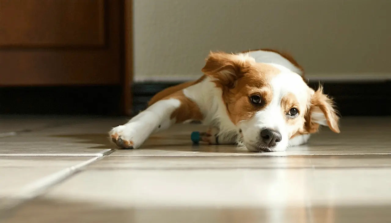 Mon chien glisse sur le carrelage : que faire pour ses pattes arrière ?